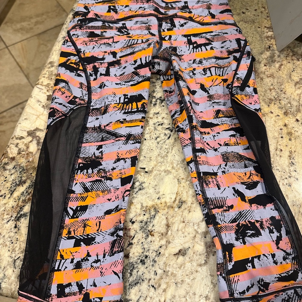 lululemon athletica Pink and Orange Leggings Vibrant Pattern